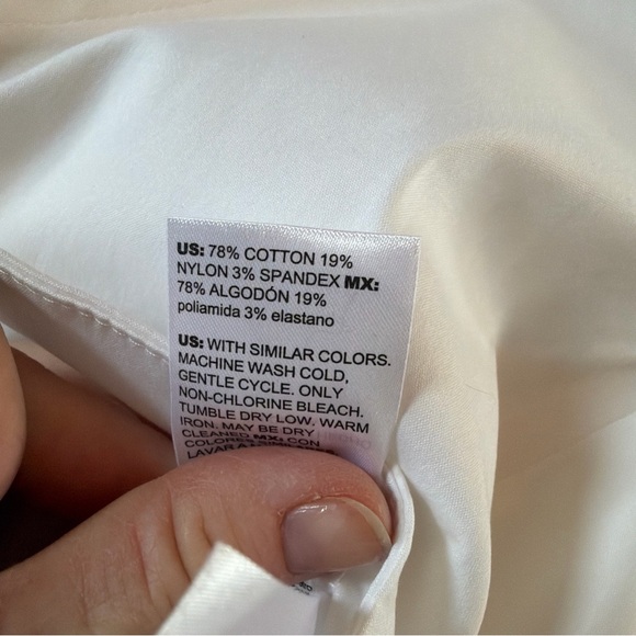 White House Black Market Poplin Blouse Button Down Front Shirt Long Sleeve Sz 6 - Picture 4 of 5